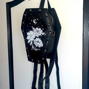 Floral Celestial Coffin Mini Backpack